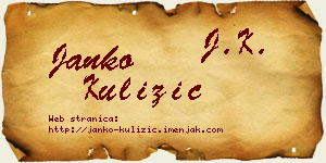 Janko Kulizić vizit kartica